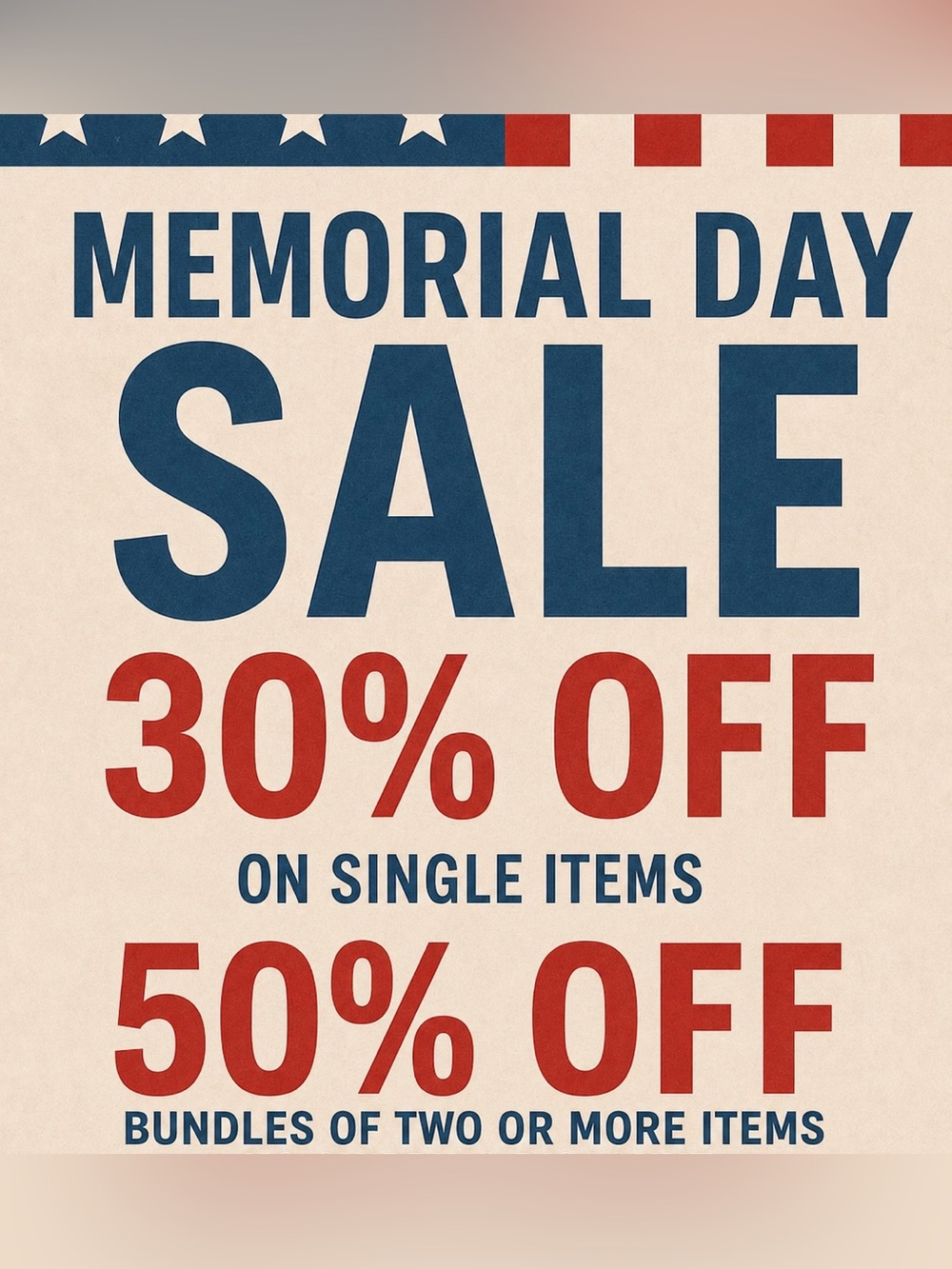 Memorial Day Sale - Red, Blue, sale holiday